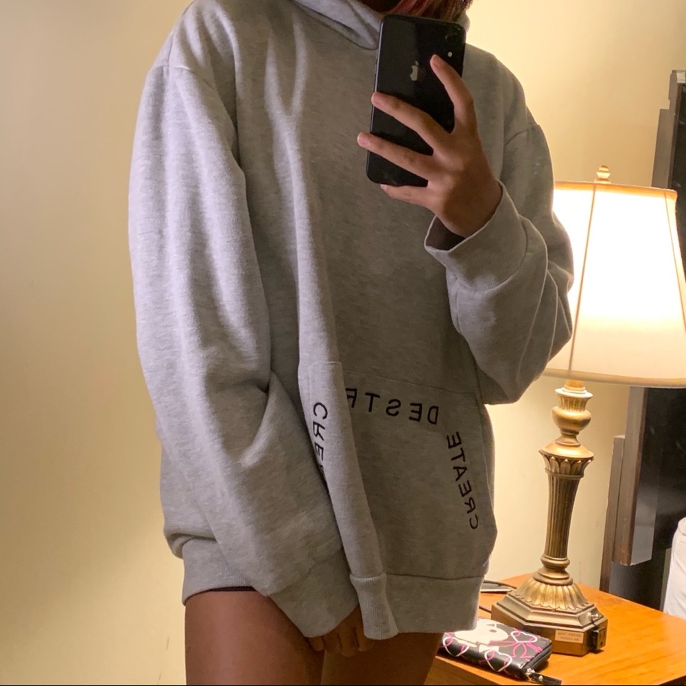 “create and destroy” oversized hoodie